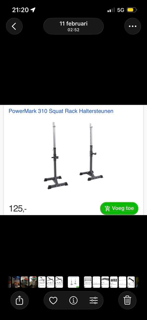 PowerMark 310 Squat Rack Haltersteunen, Ophalen, Gebruikt, Benen, Overige typen