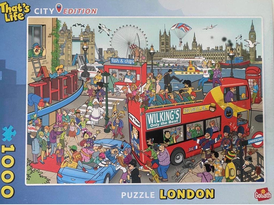Goliath Puzzel “That’s Life” City Edition London 1000 st., Ophalen of Verzenden, 500 t/m 1500 stukjes, Zo goed als nieuw, Legpuzzel
