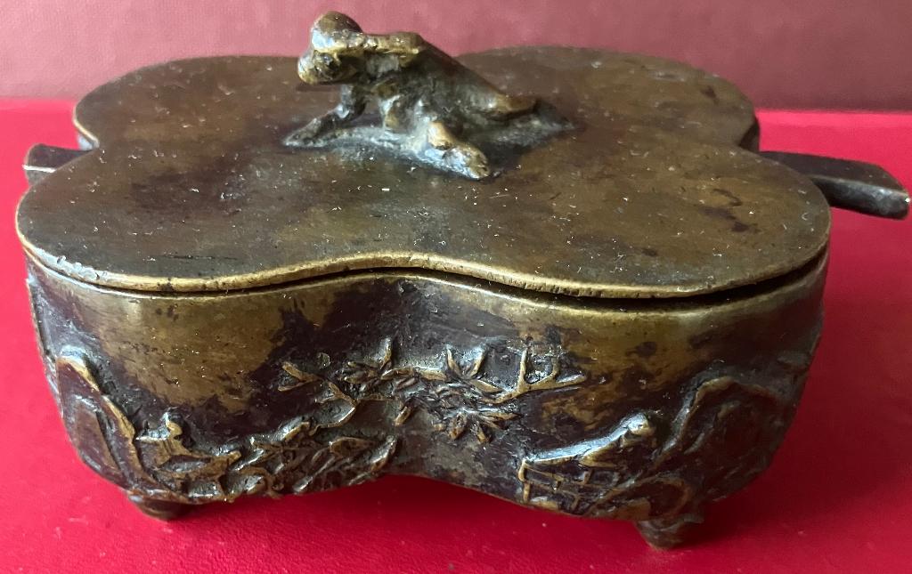 Antiek bronzen Japanse snuifdoos of wierrookdoos ca. 1920, Antiek en Kunst, Antiek | Koper en Brons, Verzenden