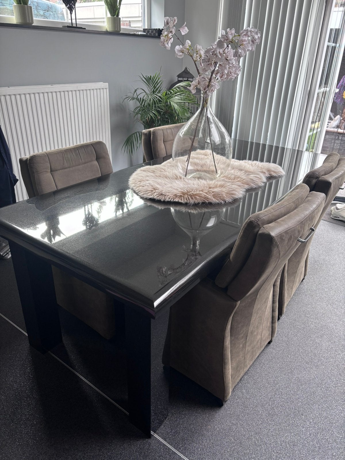 Massieve granieten eettafel –220100x77 cm – binnen & buiten, Ophalen of Verzenden, Zo goed als nieuw, Rechthoekig, Overige materialen