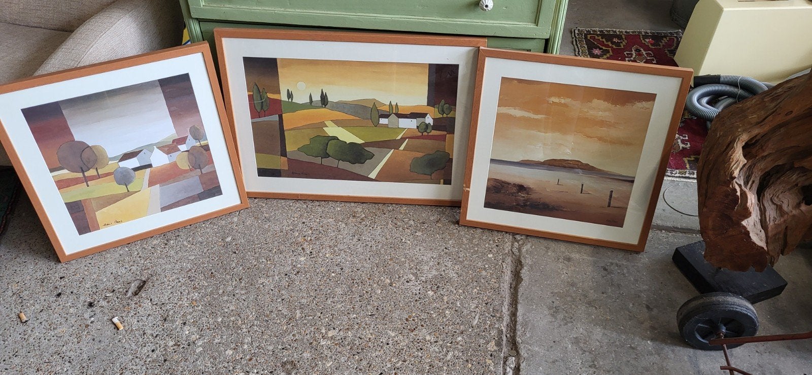 3x Hans Paus schilderijen - Landschap - Ingelijst, Landschap, Hout, Ophalen of Verzenden, Olieverf