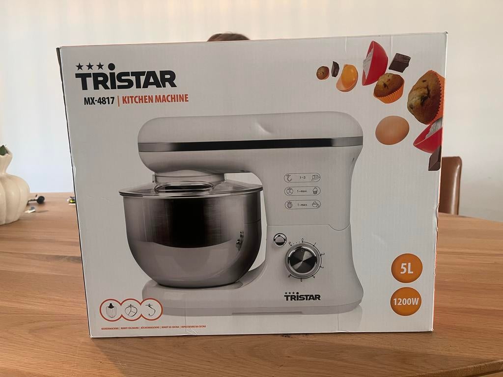 Nieuwe Tristar MX-4817 Keukenmachine - 5L, 1200W, Ophalen, 4 liter of meer, Nieuw, 3 snelheden of meer