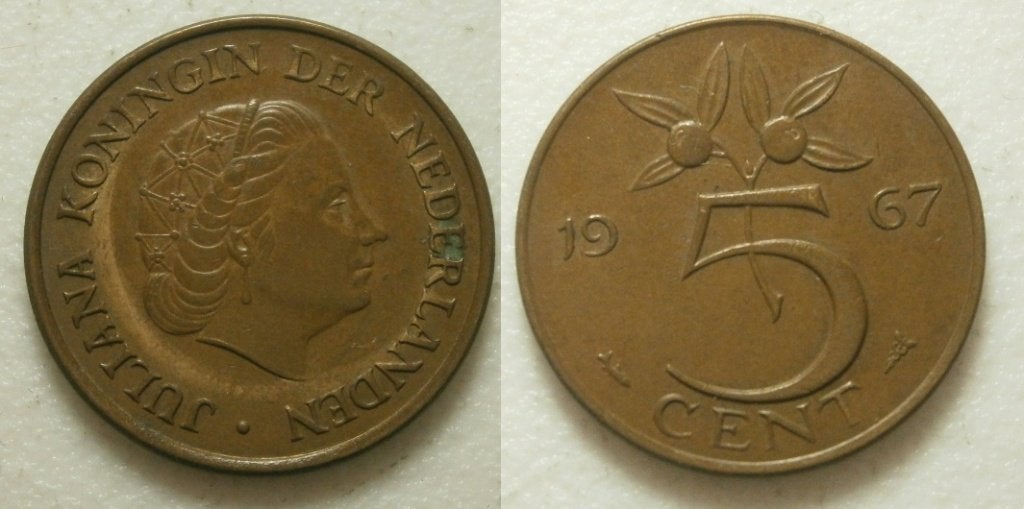 Juliana 5 cent 1967 1969 1969, Ophalen of Verzenden, Koningin Juliana, 5 cent, Losse munt