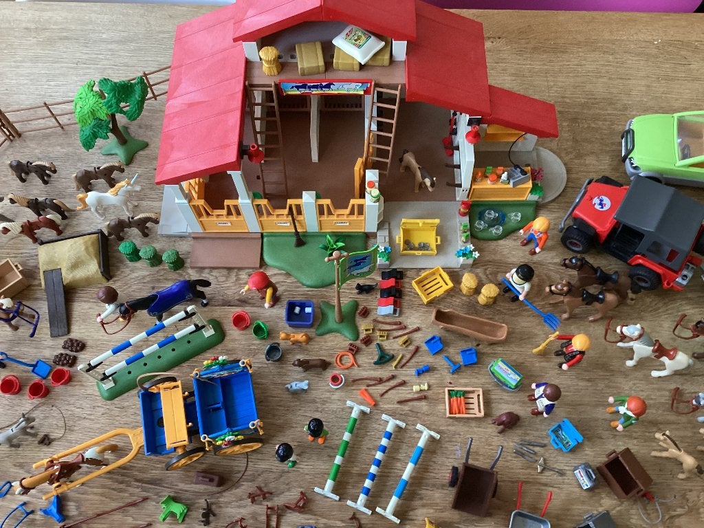 Playmobil paardenmanege, koets, wasplaats, trailer 7 sets, Gebouw, Complete set, Ophalen of Verzenden, Zo goed als nieuw