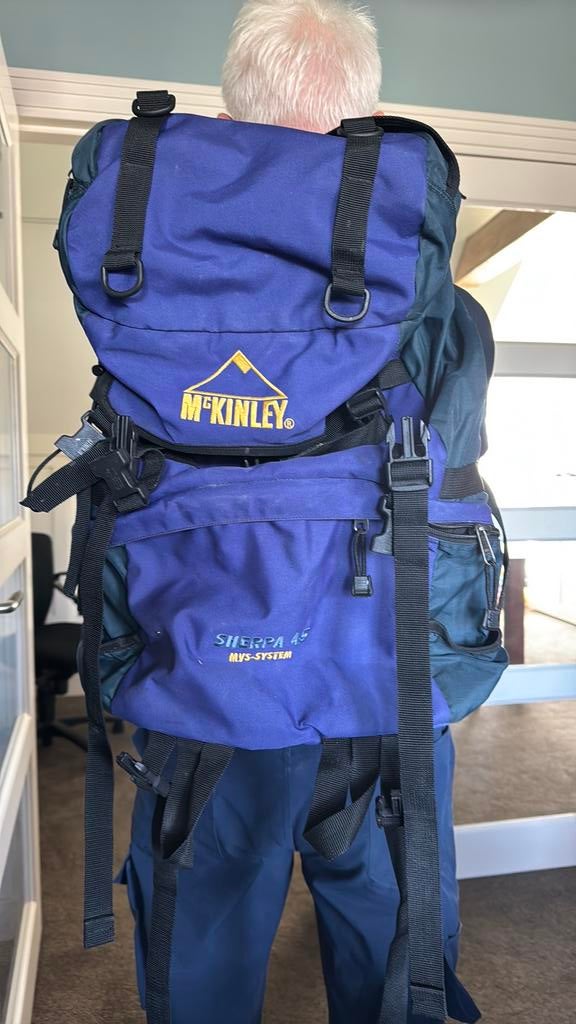 Mc Kinley rugzak sherpa 45 blauw, Sport en Fitness, Bergsport en Wandelen, Ophalen of Verzenden, Gebruikt, Rugzak