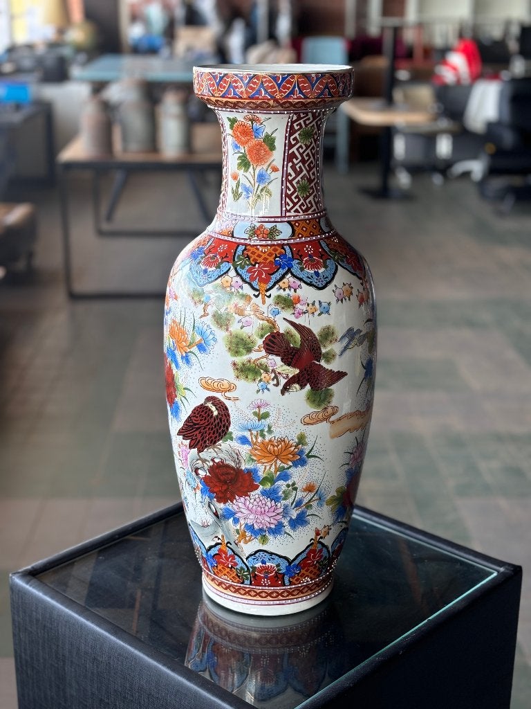 Grote Chinese vaas porselein vloervaas polychroom  CS26755, Antiek en Kunst, Ophalen