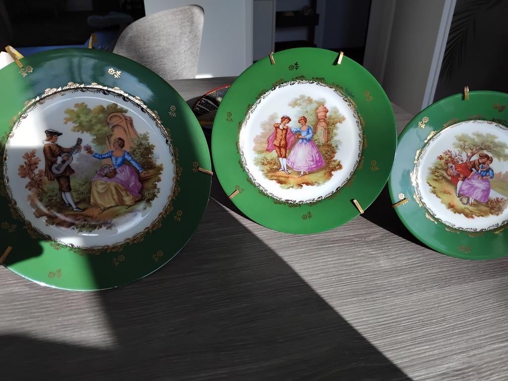 Fragonard wandbordjes, 3 stuks, Goudeville Limoges, Ophalen of Verzenden