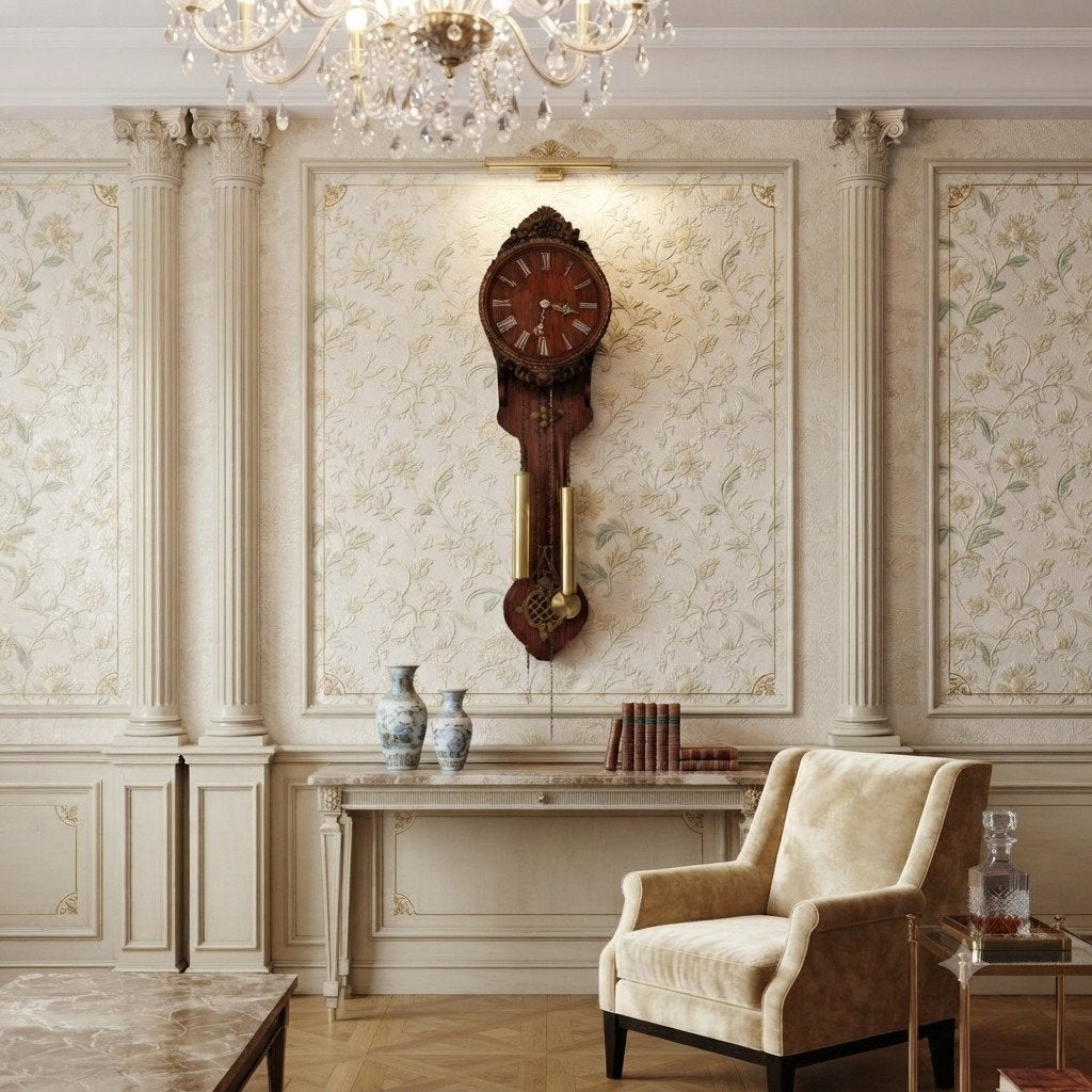 Prachtige klassieke gewichteklok / wandklok met slagwerk, Ophalen