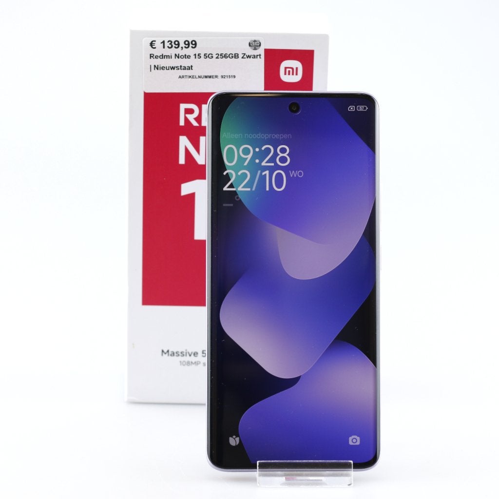 Redmi Note 15 5G 256GB Zwart | Nieuwstaat, Redmi, Zo goed als nieuw, Support@redmi.com, Xiaomi Corporation,
Xiaomi Science and Technology Park,
No.33 Xierqi Middle Road,
Haidian District, Beijing, 100085,
China