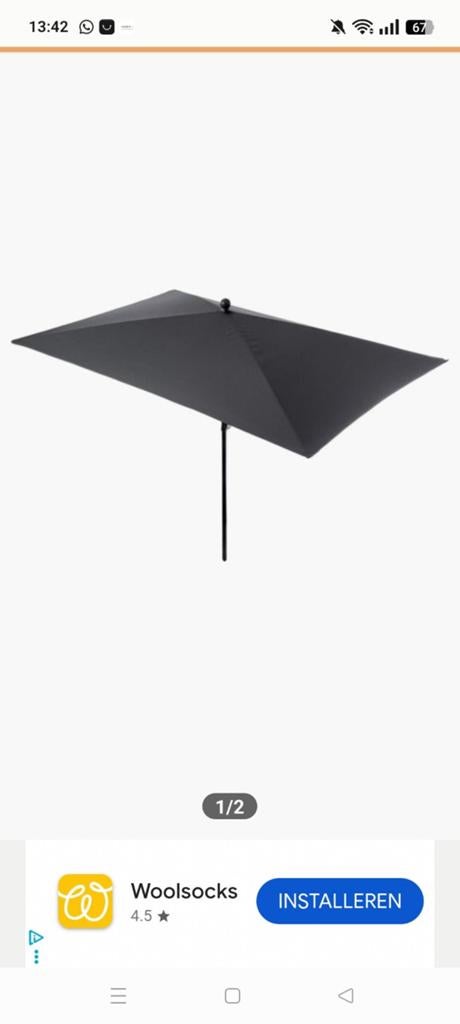 Rechthoekige parasol - Grijs, Ophalen