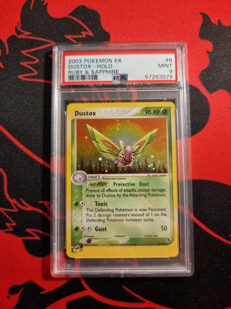 Dustox 6 holo ruby sapphire psa9 mint, Ophalen of Verzenden, Nieuw