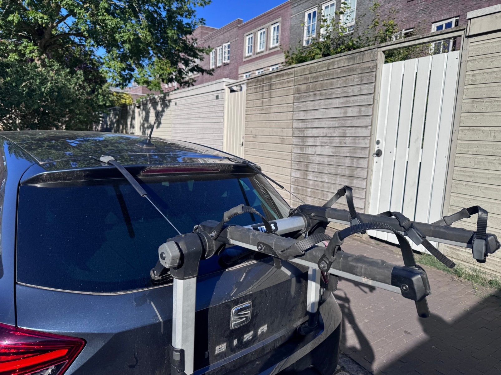 Fietsendrager Thule outway hanging 3 achterklep, Auto diversen, Ophalen, Zo goed als nieuw, Achterklepdrager