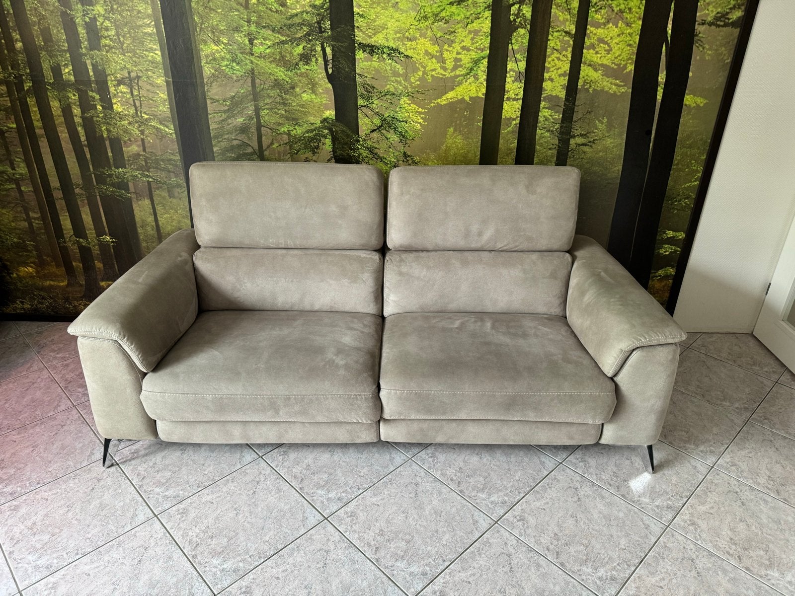 Stressless 3-zits bank met dubbele elektrische relaxfunctie, Gebruikt, Driepersoons, 75 tot 100 cm, Ophalen of Verzenden