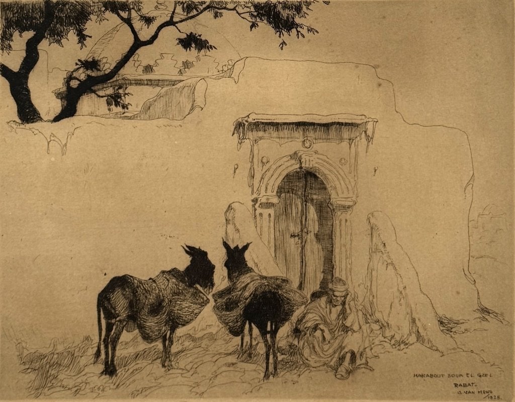 1289. Ets, Isidorus van Mens – "Marabout Souk el Gzel", 1928, Ophalen