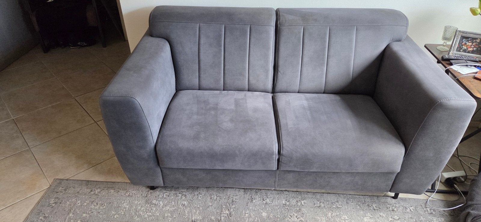 2 en 3 zits bank grijs, Ophalen, Gebruikt, 75 tot 100 cm, Rechte bank