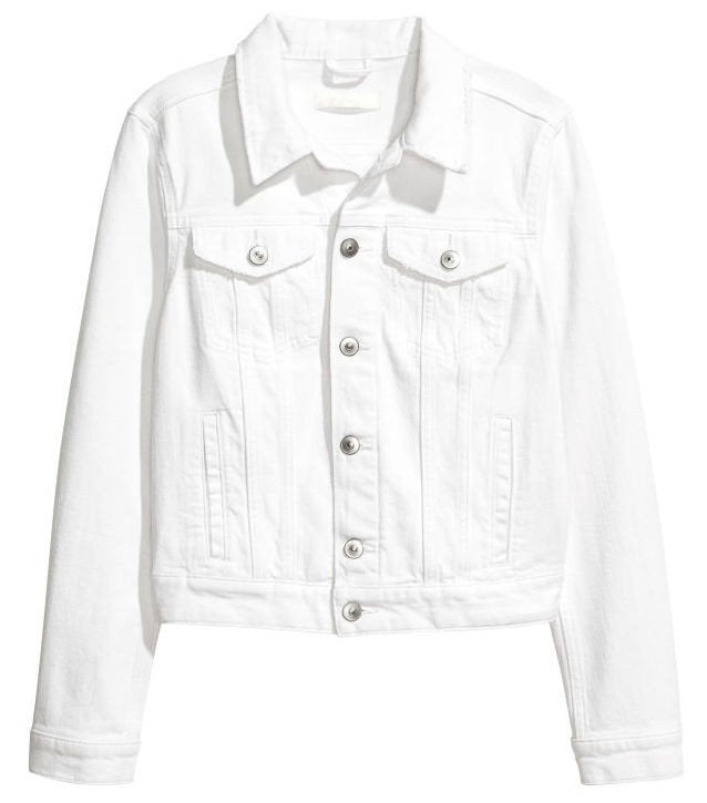 H&M witte spijkerjas jack denim jas van gewassen denim S, H&M, Wit, Nieuw, Ophalen of Verzenden