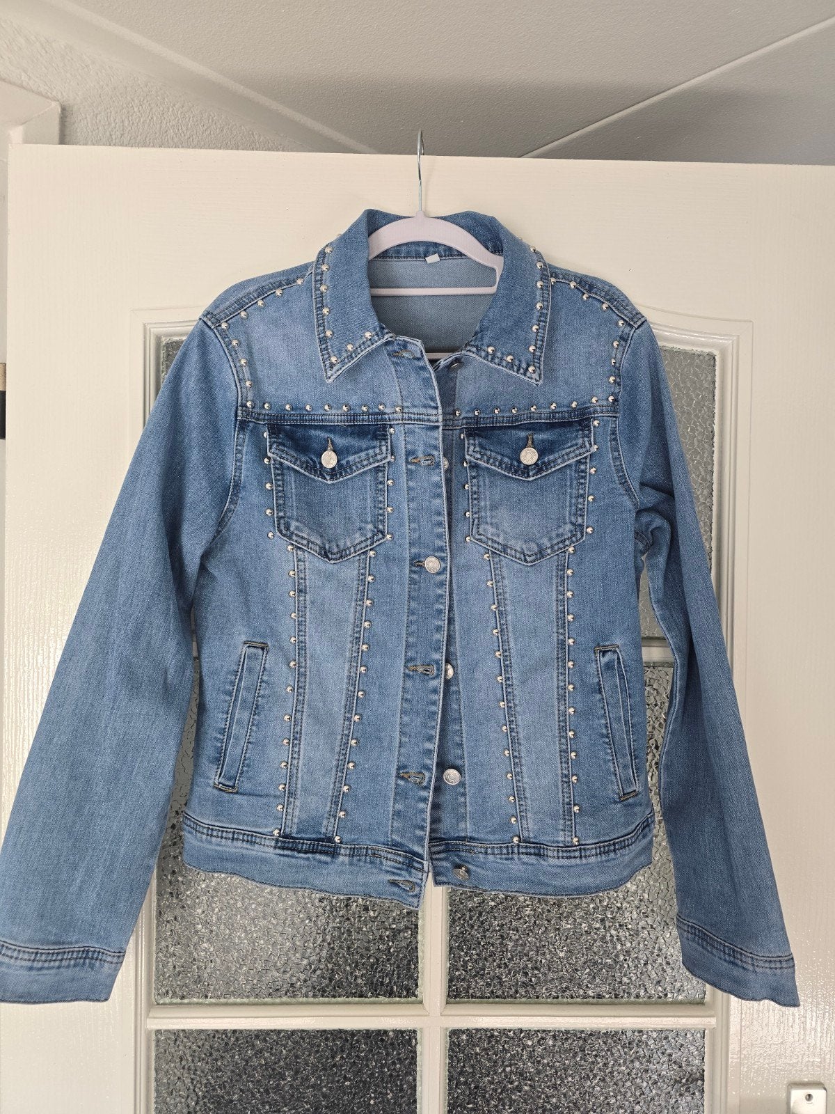 nieuw spijkerjas 38 40 studs, Ophalen of Verzenden, Nieuw, Maat 38/40 (M), Blauw