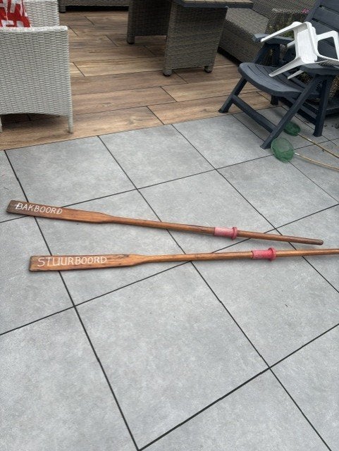 roeispanen, hout, Ophalen, Gebruikt, Enkelbladige peddel