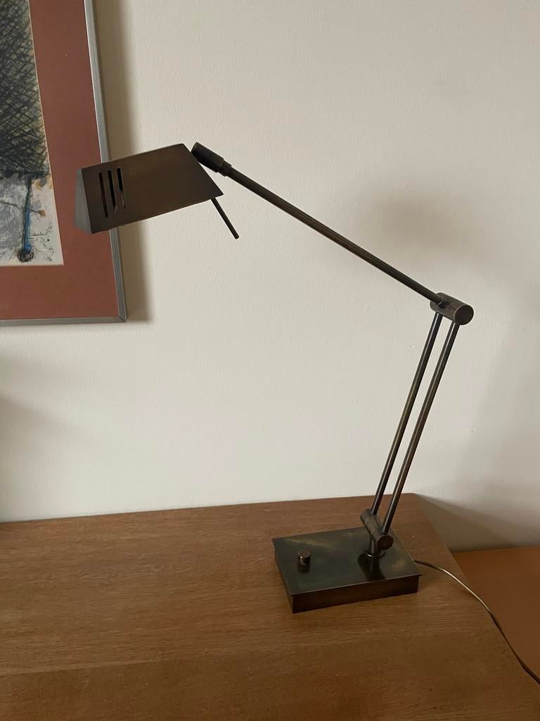 D&B Design Holland Vintage messing bureaulamp - verstelbaar, Ophalen of Verzenden