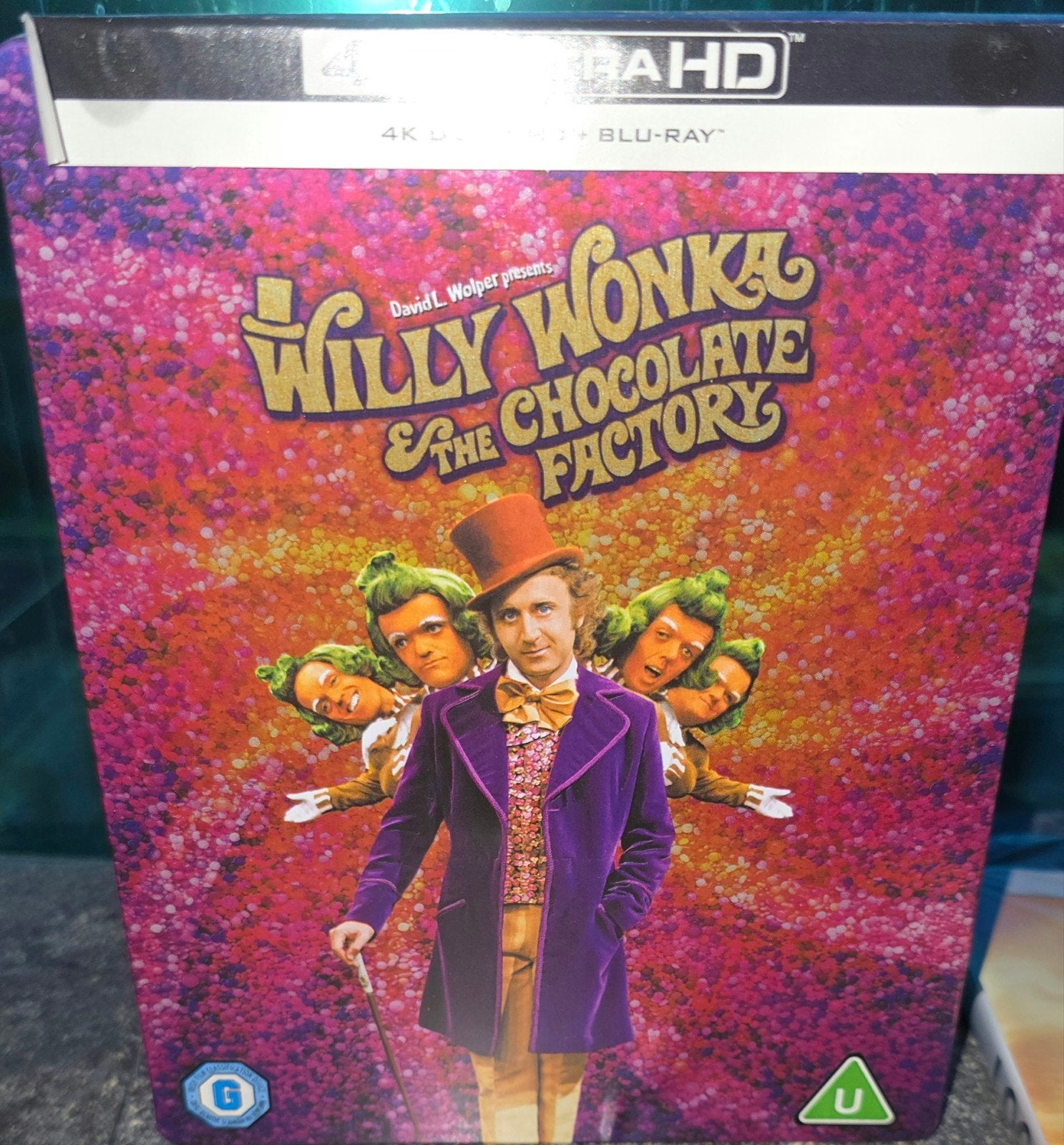 Willy Wonka & The Chocolate Factory 4K UHD Steelbook, Cd's en Dvd's, Avontuur, Engels, Nederlands, 4K Ultra HD Blu-ray