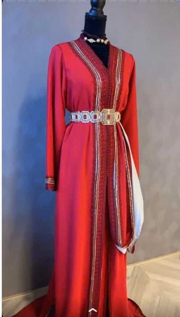 Takshita marokkaanse jurk rood met goud nieuw met sieraden, Kleding | Dames, Onbekend., Nieuw, Ophalen of Verzenden, Maat 36 (S)
