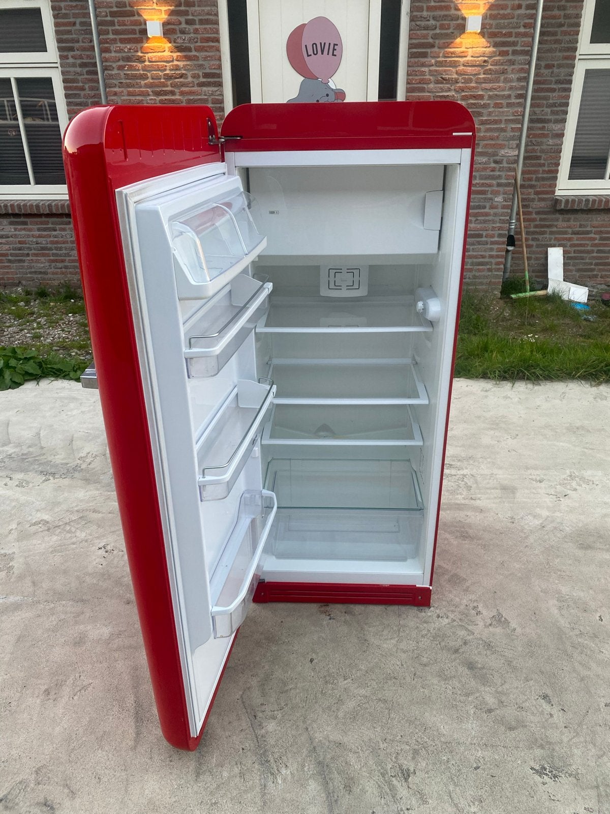 Smeg FAB28RERB1 Koelkast - Rood, Retro Design, Zonder vriesvak, Bella, 200 liter of meer, 60 cm of meer
