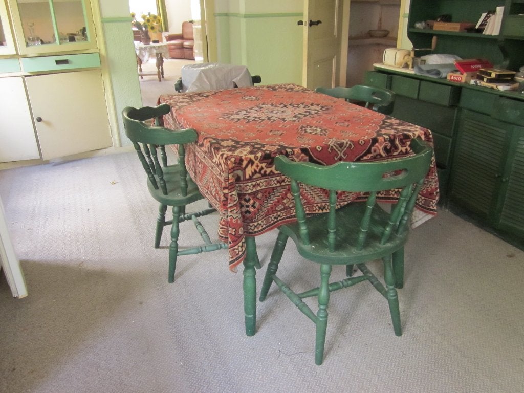 Eethoek met 2 keukenkasten, Huis en Inrichting, Ophalen, Gebruikt, 4 tot 6 stoelen