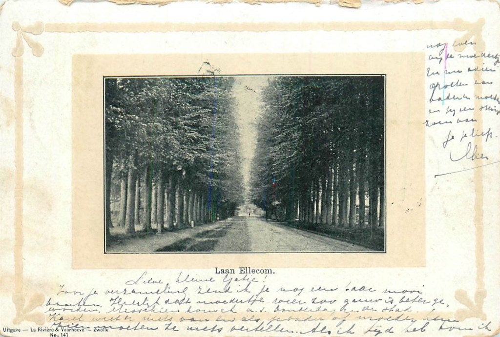 701-116-051 Ellecom Laan, Verzamelen, Ansichtkaarten | Nederland, Verzenden, Voor 1920, Gelderland
