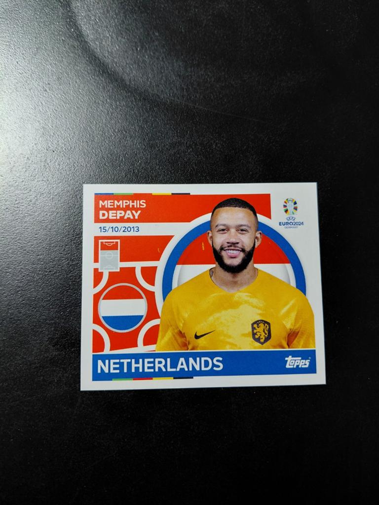 Memphis depay (nederland) topps ek 2024, Ophalen of Verzenden, Nieuw, Buitenlandse clubs, Poster, Plaatje of Sticker