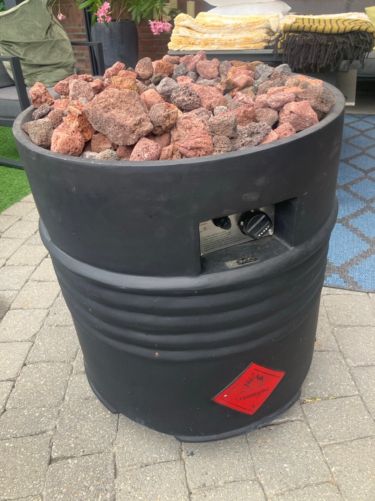 Cozy Living Vuurton met lavastenen, Tuin en Terras, Ophalen, Zo goed als nieuw, Vuurton