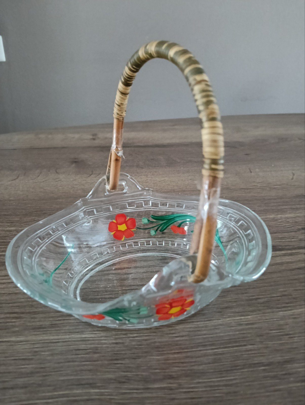 Vintage glazen bonbonmandje, Ophalen of Verzenden
