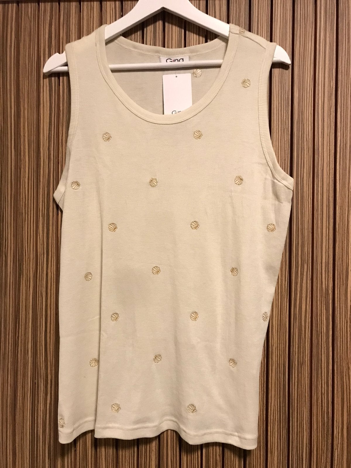 Gina Benotti halter zomer rib halter top schelpen zand 46-48, Verzenden, Beige, Nieuw, Shirt of Top