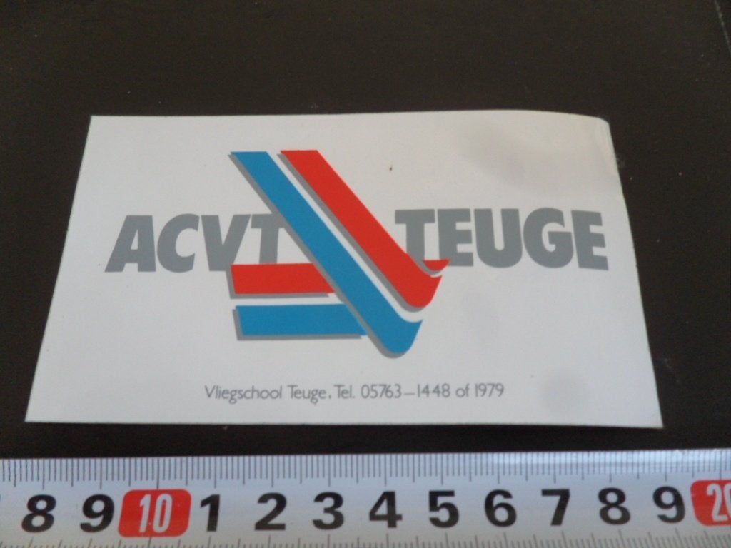sticker ACVT TEUGE  Vliegschool Teuge *, Ophalen of Verzenden, Zo goed als nieuw