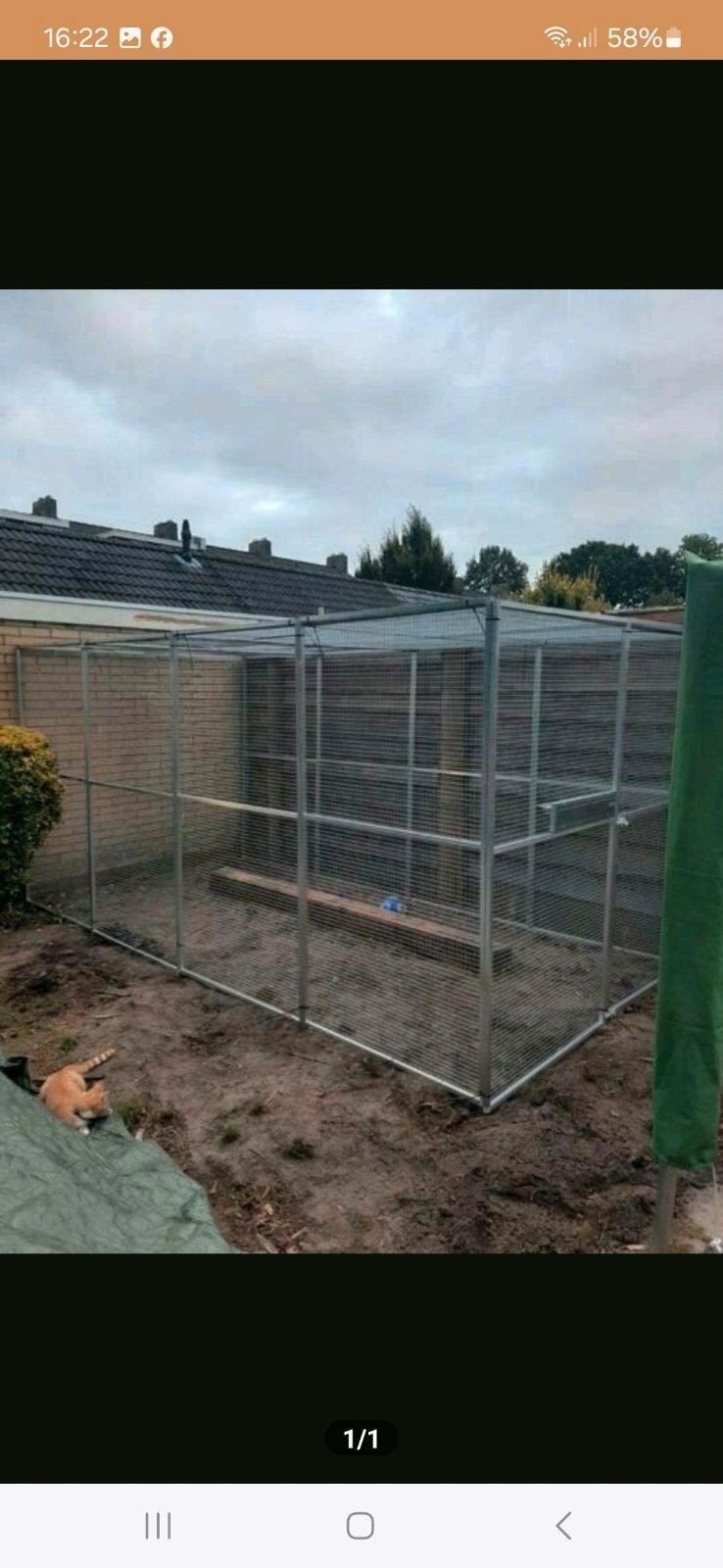Ruime aluminium voliere met morsrand en extra dik aragaas, Ophalen, Aluminium, Volière