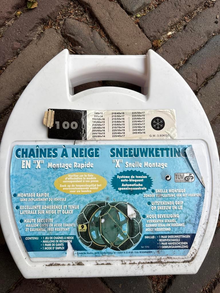 Sneeuwkettingen "X" Snelle Montage - Diverse Maten, Ophalen of Verzenden, Zo goed als nieuw
