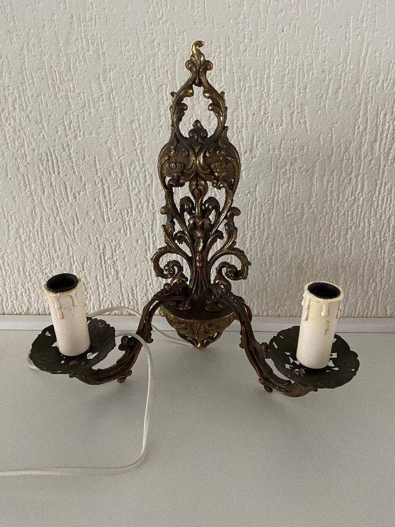 wand lampje Vintage, E14 (klein), Ophalen of Verzenden, Goud, Metaal