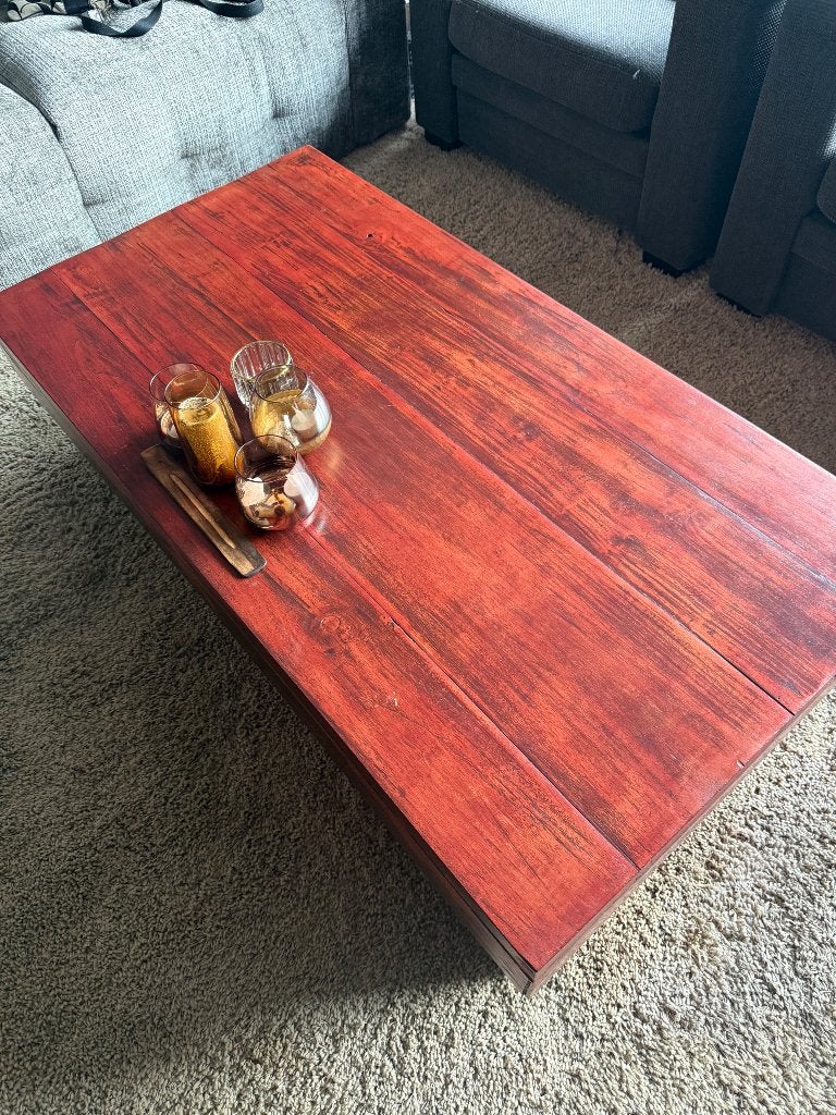 Prachtige Salontafel van hout en kunststof 66 x 1.27, Ophalen, Kunststof, Gebruikt, 100 tot 150 cm