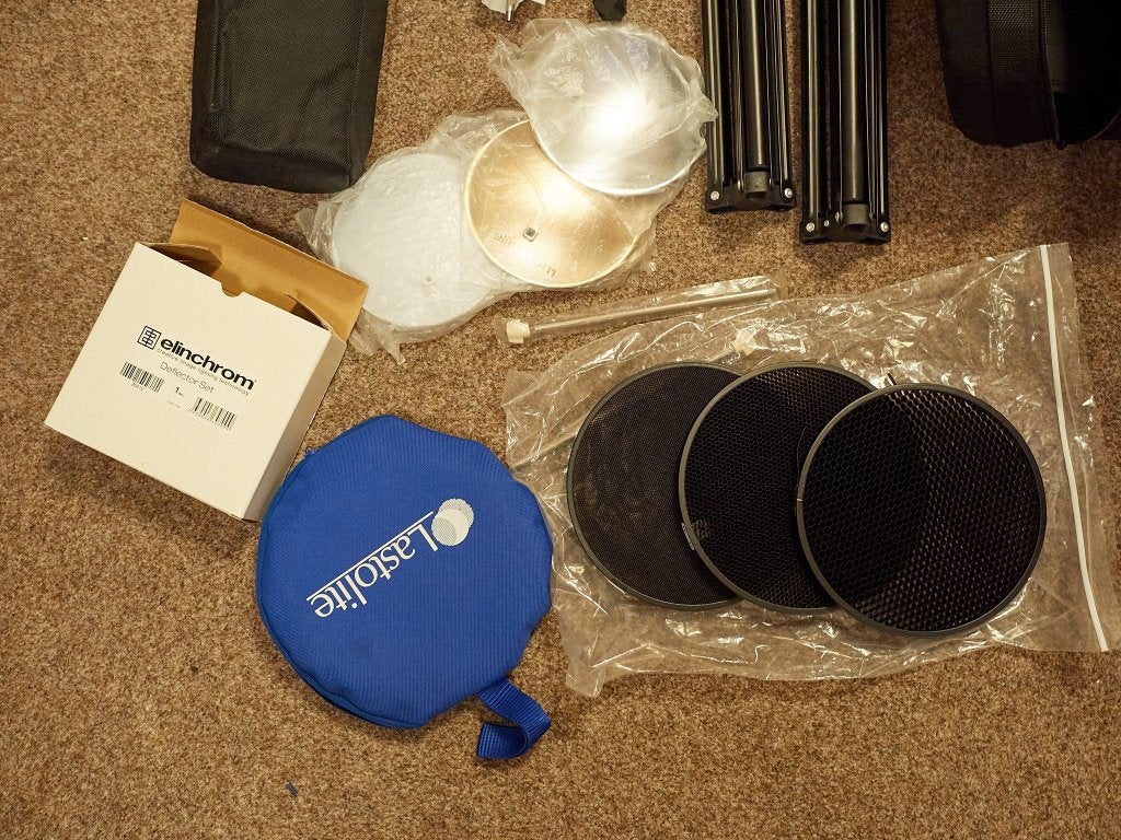 Elinchrome D-Lite RX ONE flitser set + 45cm beauty-disc, Ophalen, Gebruikt, Lamp of Flitsset