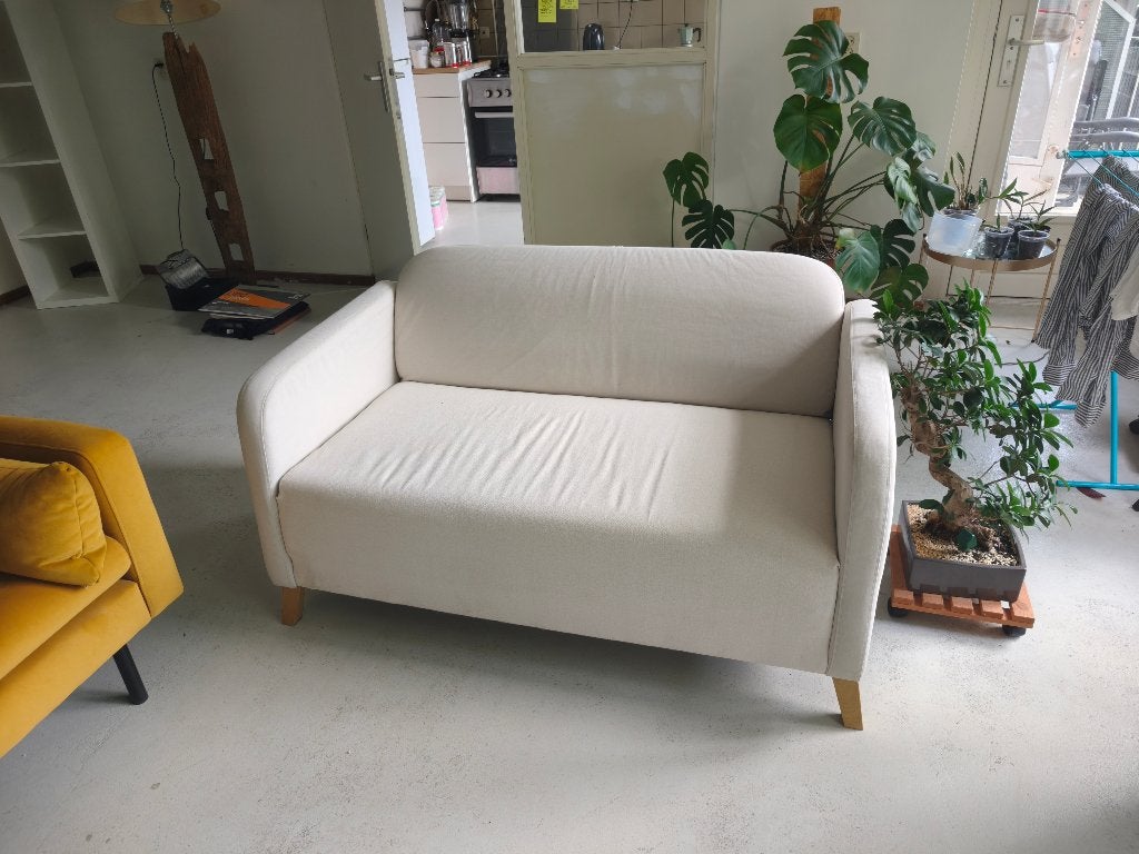 IKEA Linanäs 2-zits bank Vissle beige, Ophalen, 75 tot 100 cm, Tweepersoons
