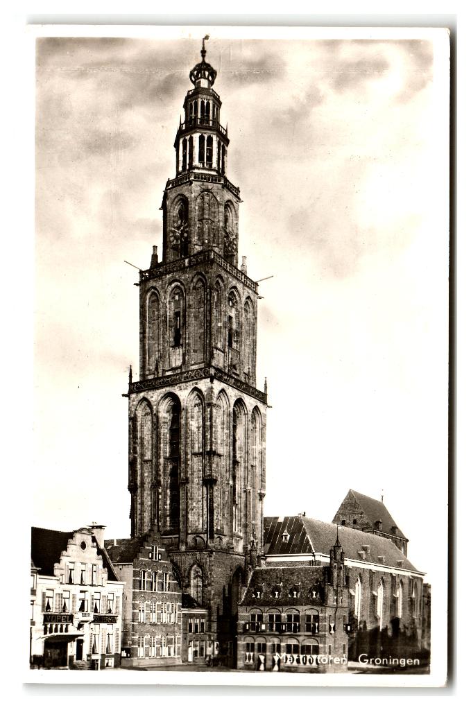 Groningen, Martinitoren, Verzenden, 1940 tot 1960, Gelopen, Groningen