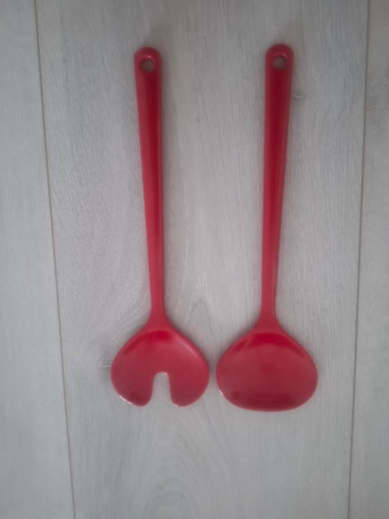 Retro. Rosti Mepal salade bestek, rood. Retro Space Age, Ophalen of Verzenden, Huis en Inrichting
