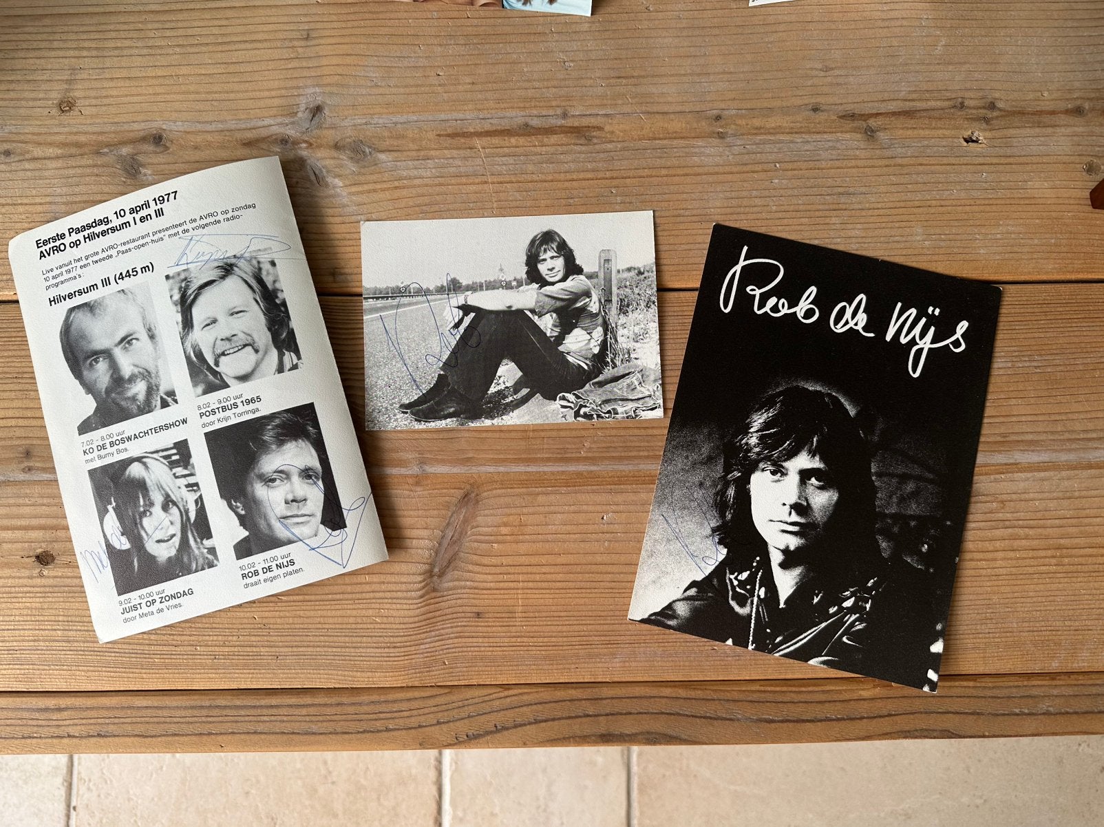 Rob de Nijs gesigneerde kaarten/foto’s van vroeger, Verzamelen, Ophalen of Verzenden, Foto of Kaart