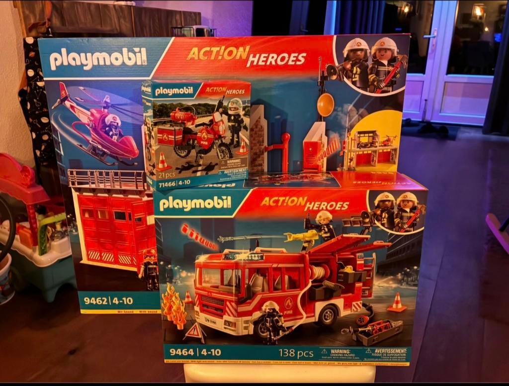 Playmobil Action Heroes Brandweer Kazerne en Voertuigen, Kinderen en Baby's, Speelgoed | Playmobil, Ophalen of Verzenden, Nieuw