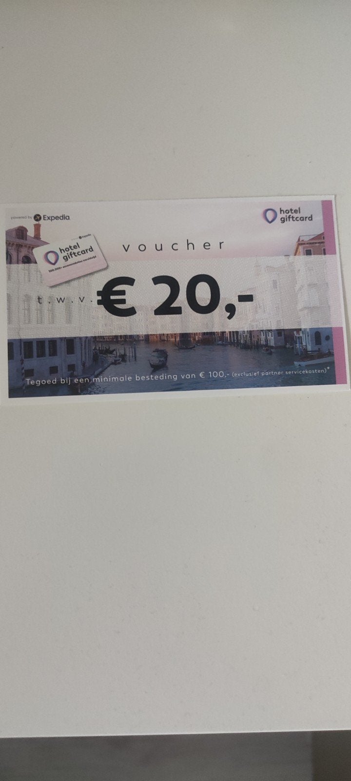 Kortingscode hotel giftcard Experia 20 euro, Eén persoon, Kortingsbon