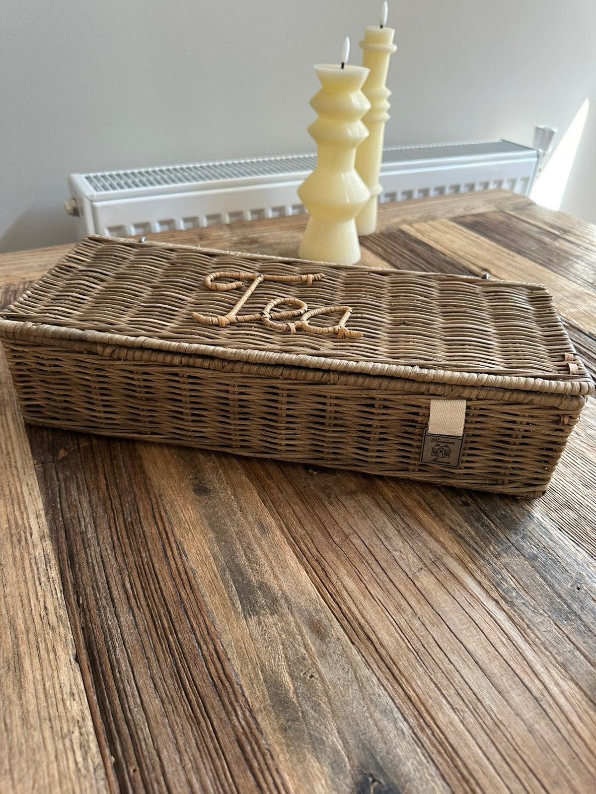 Rattan thee mand riviera maison, Ophalen of Verzenden, Zo goed als nieuw, Rond, Riet