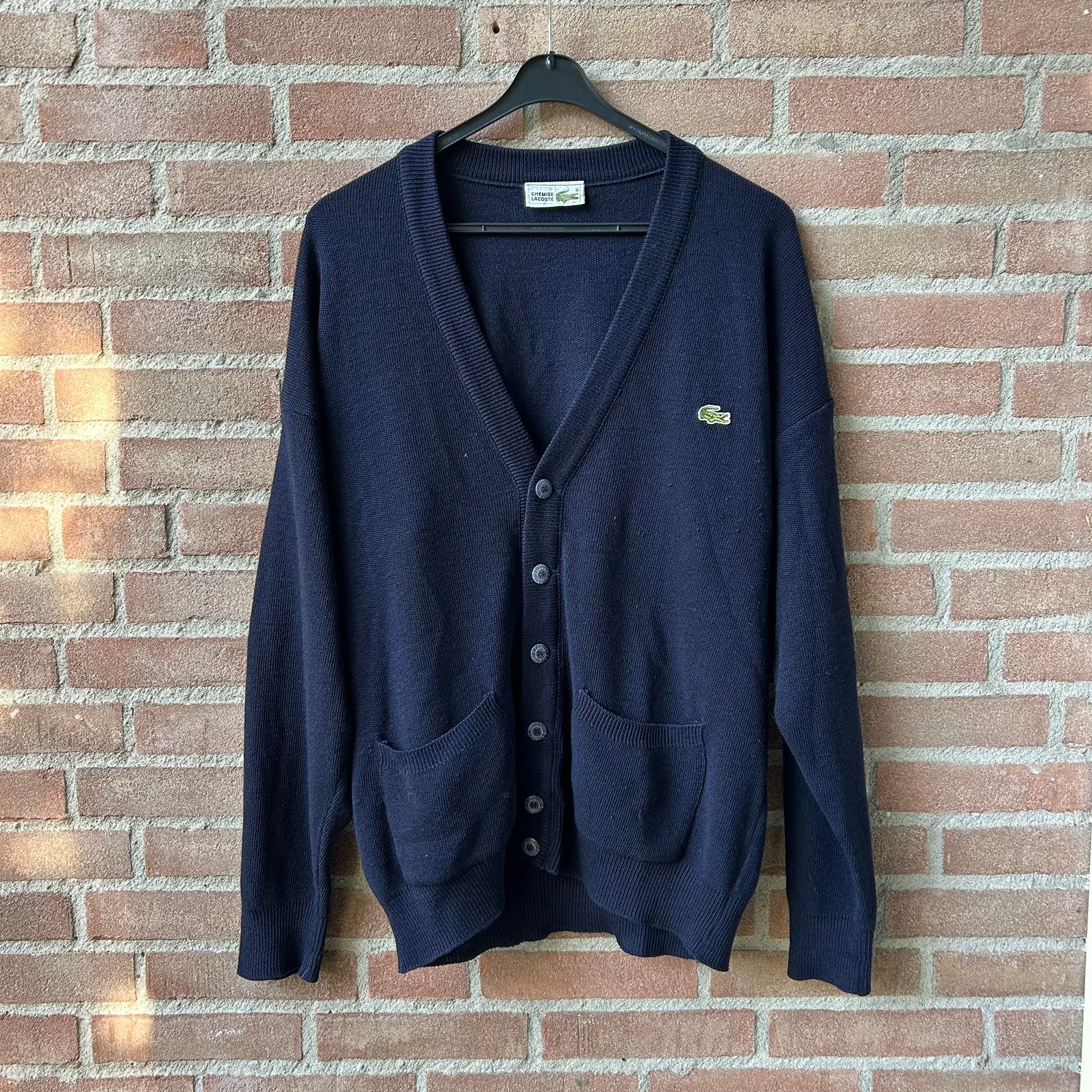 Lacoste Preppy Cardigan Vest Made France 4 M/L Ralph Lauren, Ophalen of Verzenden, Zo goed als nieuw, Maat 52/54 (L), Blauw