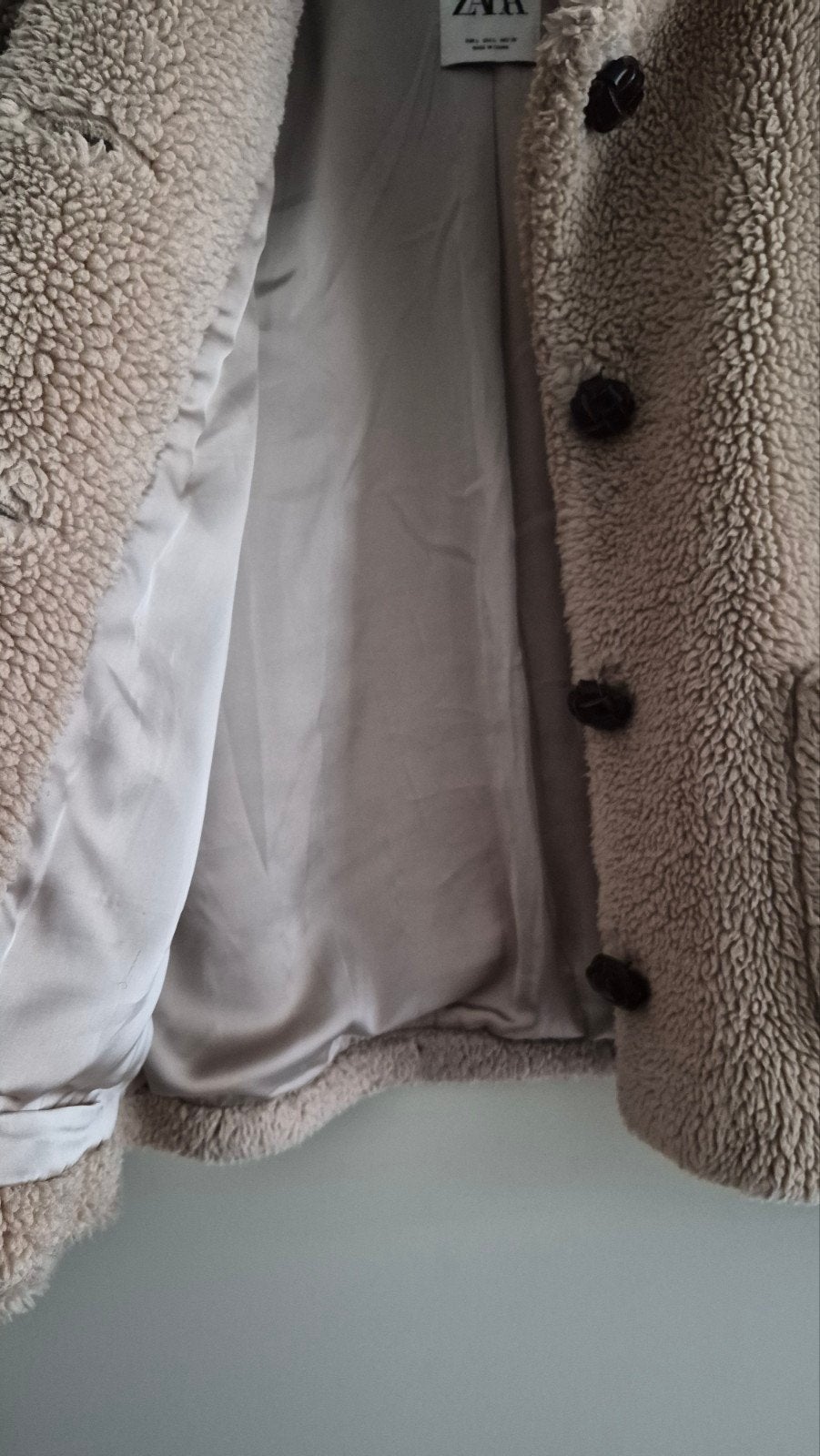 Zara kort teddy jasje beige, Maat 38/40 (M), Verzenden, Beige, Zo goed als nieuw