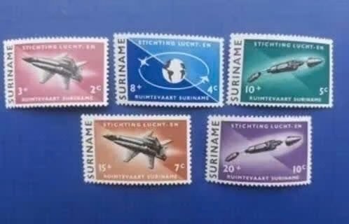 Postzegel Suriname 1964 PF Serie Ruimtevaart 02-08, Ophalen of Verzenden, Postfris