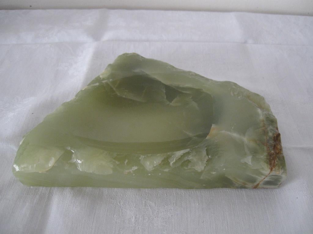 Marmer onyx groene asbak schaal vintage, Ophalen of Verzenden