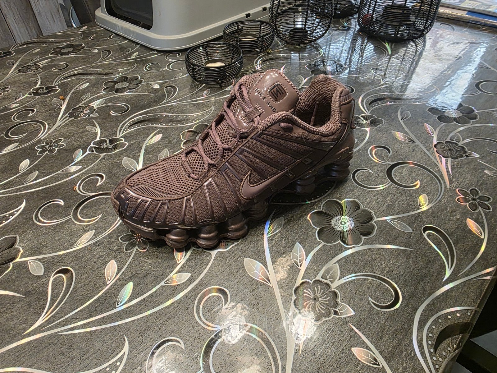 Nike Shox TL - Bruin - Maat 44 - Zo goed als nieuw, Bruin, Nike, Ophalen of Verzenden, Sneakers of Gympen